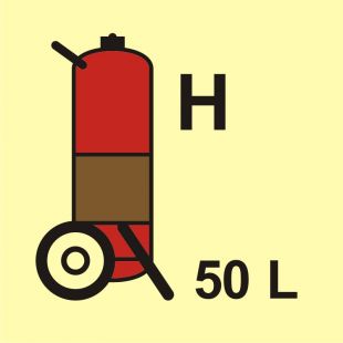 Gaśnica kołowa (H-gaz) 50L - znak morski - FI104