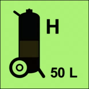 Gaśnica kołowa (H-gaz) 50L - znak morski - FI104