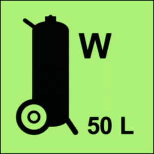 Gaśnica kołowa (W-woda) 50L - znak morski - FI106