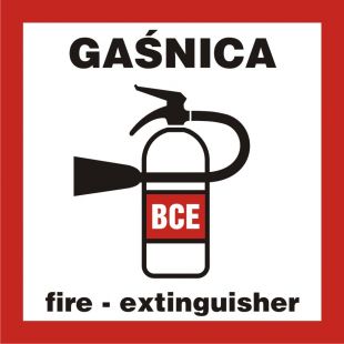 Gaśnica - znak przeciwpożarowy ppoż - BC132