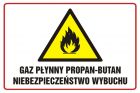 Gaz płynny propan - butan niebezpieczeństwo wybuchu - znak ostrzegający, informujący - NC007