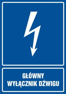 Główny wyłącznik dźwigu - znak elektryczny