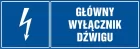 Główny wyłącznik dźwigu - znak elektryczny