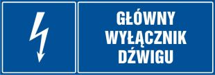 Główny wyłącznik dźwigu - znak elektryczny