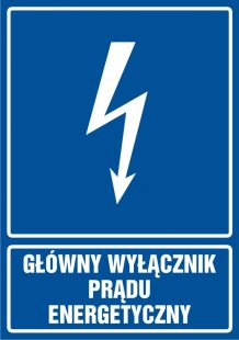 Główny wyłącznik energetyczny prądu - znak elektryczny