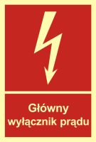 Główny wyłącznik prądu - znak przeciwpożarowy ppoż - BC008