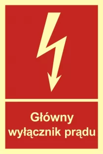 Główny wyłącznik prądu - znak przeciwpożarowy ppoż - BC008