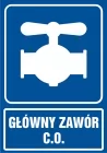 Główny zawór c.o. - znak informacyjny - PA005