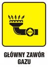 Główny zawór gazu 1 - znak bezpieczeństwa, informujący, gazociągi - JD001