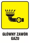 Główny zawór gazu 1 - znak bezpieczeństwa, informujący, gazociągi - JD001