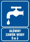 Główny zawór wodny 5 m - znak informacyjny - PA007