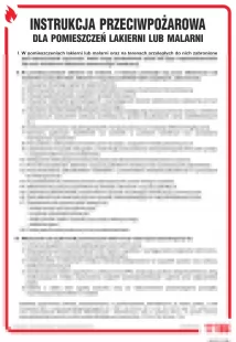 Instrukcja przeciwpożarowa dla lakierni (malarni) - instrukcja ppoż - DB013
