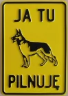 Ja tu pilnuję - tabliczka tłoczona aluminiowa