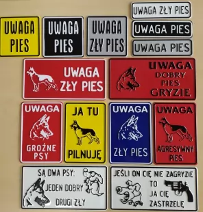 Jeśli on Cię nie zagryzie... - tabliczka tłoczona aluminiowa
