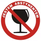 Jestem abstynentem - znak, naklejka samochodowa - SC007