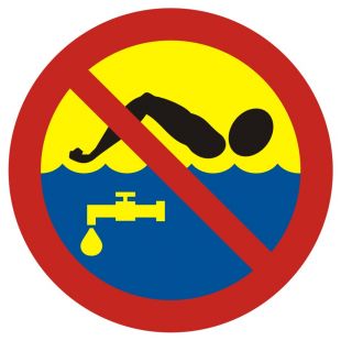 Kąpiel zabroniona - woda pitna - znak, kąpieliska - OH015