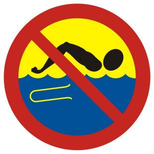 Kąpiel zabroniona - woda skażona - znak, kąpieliska - OH016