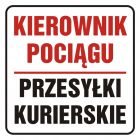 Kierownik pociągu. Przesyłki kurierskie - znak, naklejka kolejowa - SD015