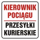 Kierownik pociągu. Przesyłki kurierskie - znak, naklejka kolejowa - SD015