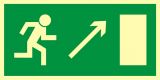 Kierunek do wyjścia drogi ewakuacyjnej w górę w prawo - znak ewakuacyjny - AC018 - Znaki ewakuacyjne uzupełniające
