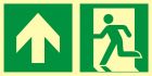 Kierunek do wyjścia ewakuacyjnego - w górę (lewostronny) - znak ewakuacyjny - AAE100