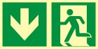 Kierunek do wyjścia ewakuacyjnego – w dół (lewostronny) - znak ewakuacyjny - AAE104