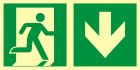 Kierunek do wyjścia ewakuacyjnego – w dół (prawostronny) - znak ewakuacyjny - AAE109