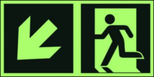 Kierunek do wyjścia ewakuacyjnego – w dół w lewo - znak ewakuacyjny - AAE103
