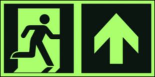 Kierunek do wyjścia ewakuacyjnego – w górę (prawostronny) - znak ewakuacyjny - AAE105