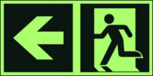 Kierunek do wyjścia ewakuacyjnego – w lewo - znak ewakuacyjny - AAE102