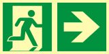 Kierunek do wyjścia ewakuacyjnego – w prawo - znak ewakuacyjny - AAE107 - Dopuszczenie do użytkowania sprzętu gaśniczego