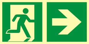 Kierunek do wyjścia ewakuacyjnego – w prawo - znak ewakuacyjny - AAE107
