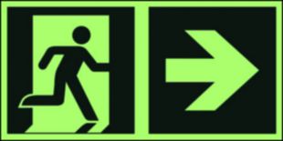 Kierunek do wyjścia ewakuacyjnego – w prawo - znak ewakuacyjny - AAE107