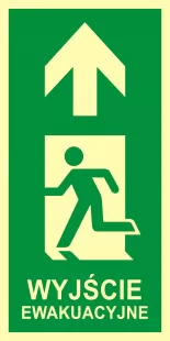 Kierunek do wyjścia ewakuacyjnego –w górę w lewo - znak ewakuacyjny - AC104