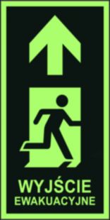 Kierunek do wyjścia ewakuacyjnego –w górę w prawo - znak ewakuacyjny - AC103