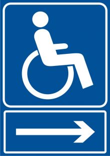 Kierunek drogi dla niepełnosprawnych - znak informacyjny - RB028