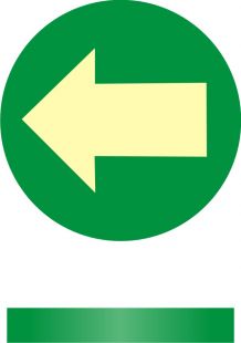 Kierunek drogi ewakuacyjnej - znacznik podłogowy - wpuszczany w podłogę - znak ewakuacyjny - AC219