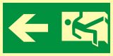 Kierunek drogi ewakuacyjnej - znak ewakuacyjny - AC213 - Oznakowanie dróg ewakuacyjnych, wyjść i prawidłowe znaki