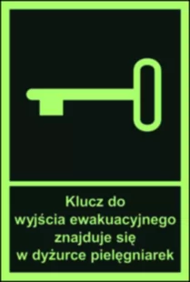 Klucz do wyjścia ewak. znajduje się w dyż. pielęgniarek - znak ewakuacyjny - AC032