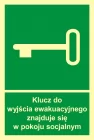 Klucz do wyjścia ewak. znajduje się w pok. socjalnym - znak ewakuacyjny - AC031