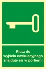 Klucz do wyjścia ewak. znajduje się w portierni - znak ewakuacyjny - AC030