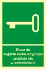 Klucz do wyjścia ewak. znajduje się w sekretariacie - znak ewakuacyjny - AC033