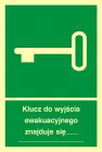 Klucz do wyjścia ewakuacyjnego znajduje się ..... - znak ewakuacyjny - AB001