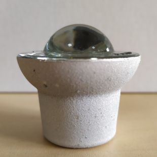 Kocie oczko - najezdniowy, punktowy element odblaskowy - szklany, wpuszczany - LUX 1 5cm biały