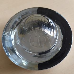 Kocie oczko - najezdniowy, punktowy element odblaskowy - szklany, wpuszczany - LUX 3 10cm biało/czarny