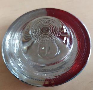 Kocie oczko - najezdniowy, punktowy element odblaskowy - szklany, wpuszczany - LUX 3 10cm biało/czerwony