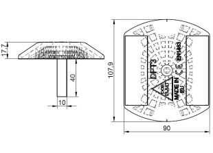 Kocie oczko - najezdniowy, punktowy element odblaskowy - z tworzywa, kotwa