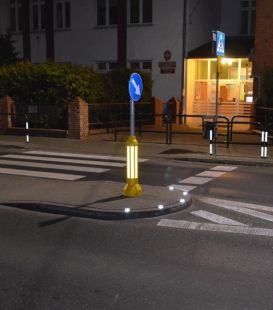 Kocie oczko - najezdniowy, punktowy element odblaskowy - z tworzywa, kotwiony