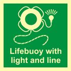 Koło ratunkowe z linką i bojką świetlną - znak morski - FB033