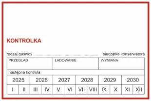 Kontrolka na gaśnice - naklejka, nalepka na gaśnicę - CB015